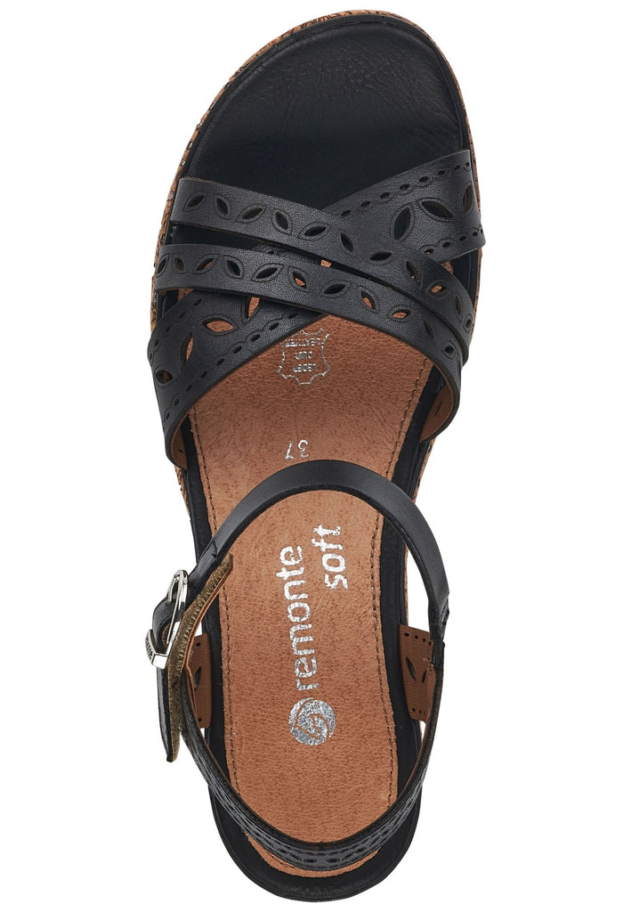 Remonte Sandalen Leder Schwarz