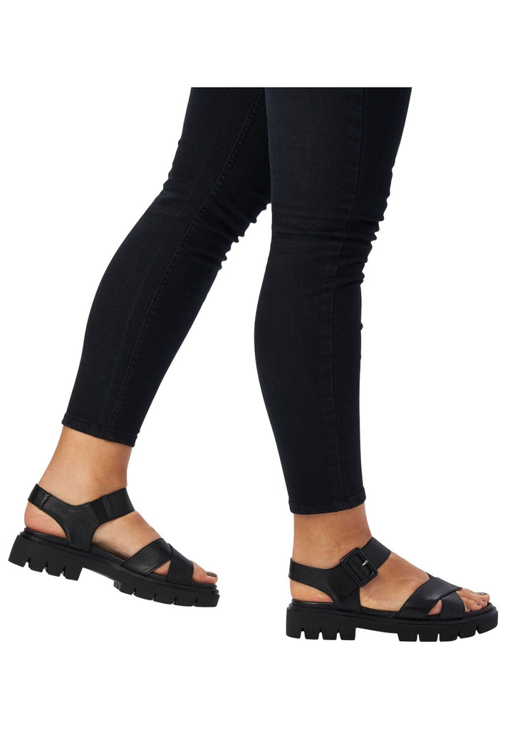 Remonte Sandalen Leder Schwarz