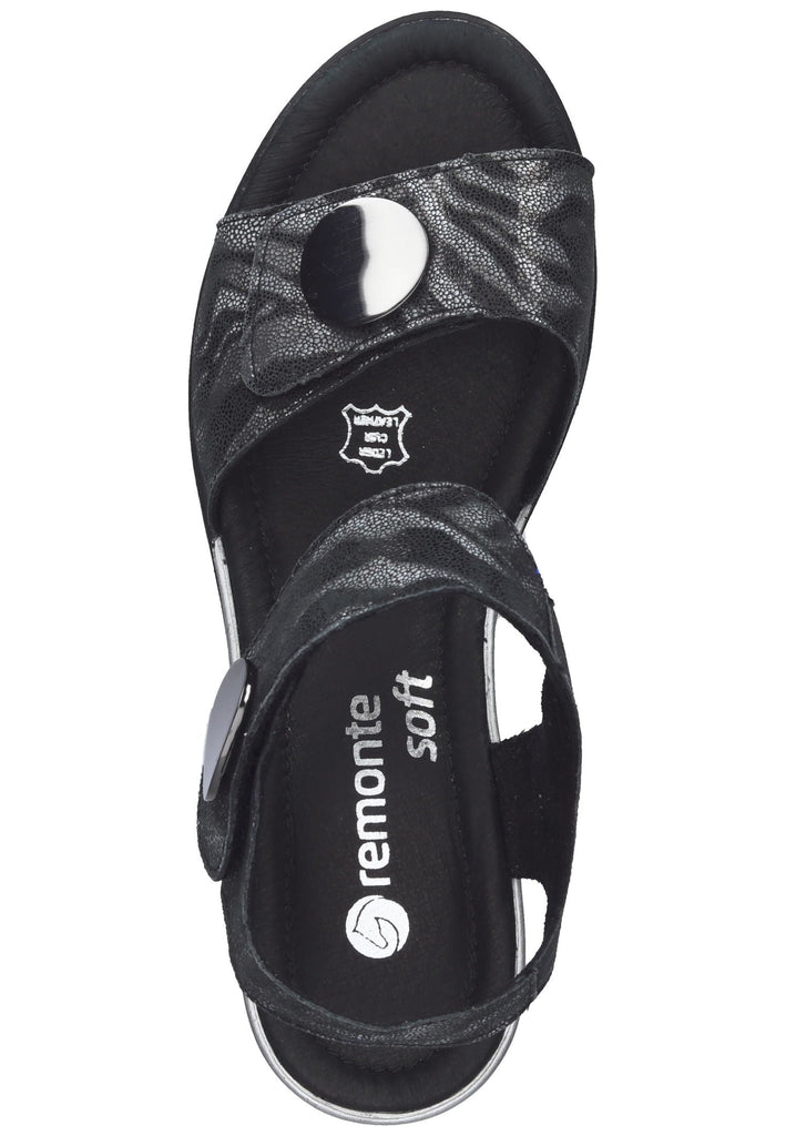 Remonte Sandalen Leder Schwarz