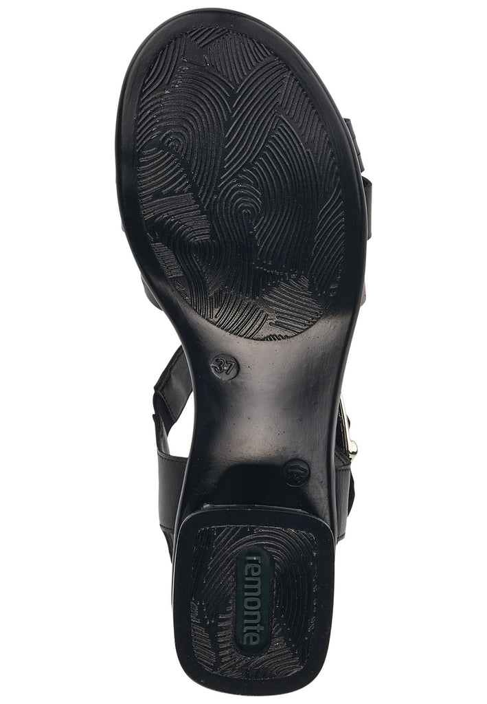 Remonte Sandalen Leder Schwarz/Silber