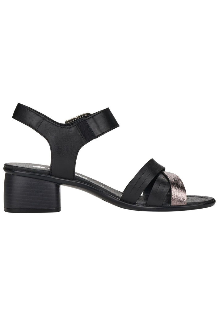 Remonte Sandalen Leder Schwarz/Silber