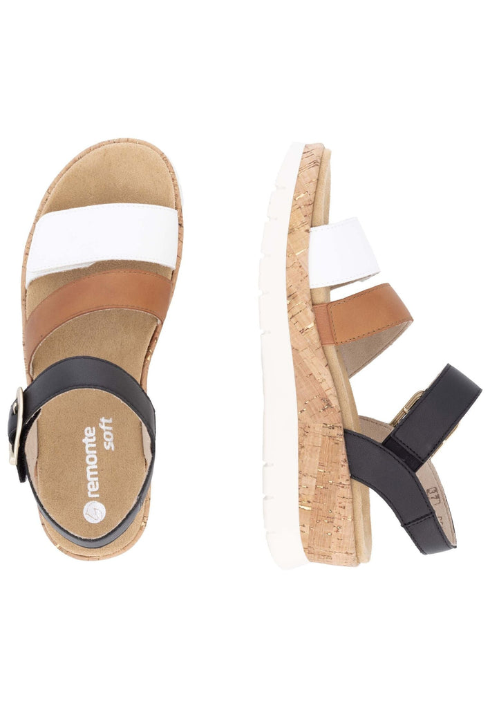 Remonte Sandalen Leder Schwarz/Weiß