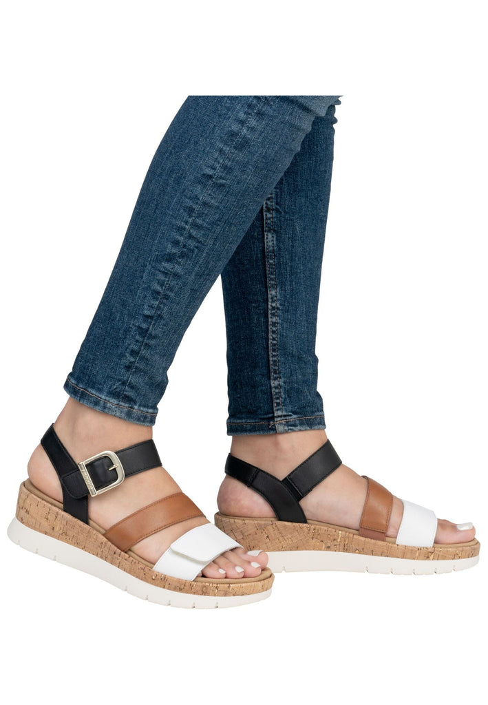 Remonte Sandalen Leder Schwarz/Weiß