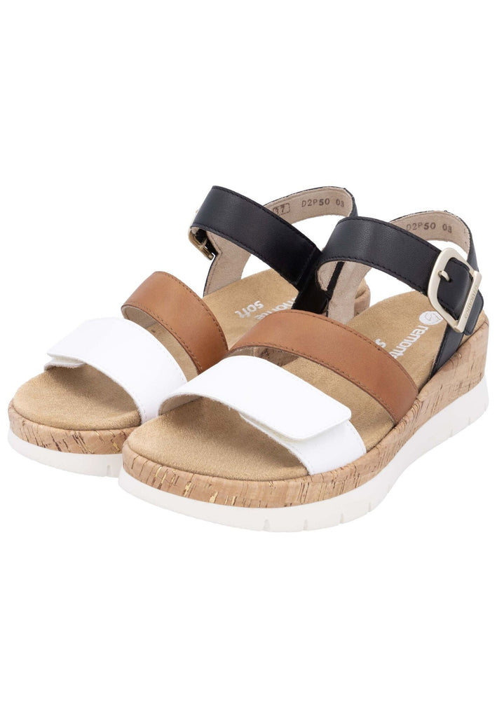 Remonte Sandalen Leder Schwarz/Weiß