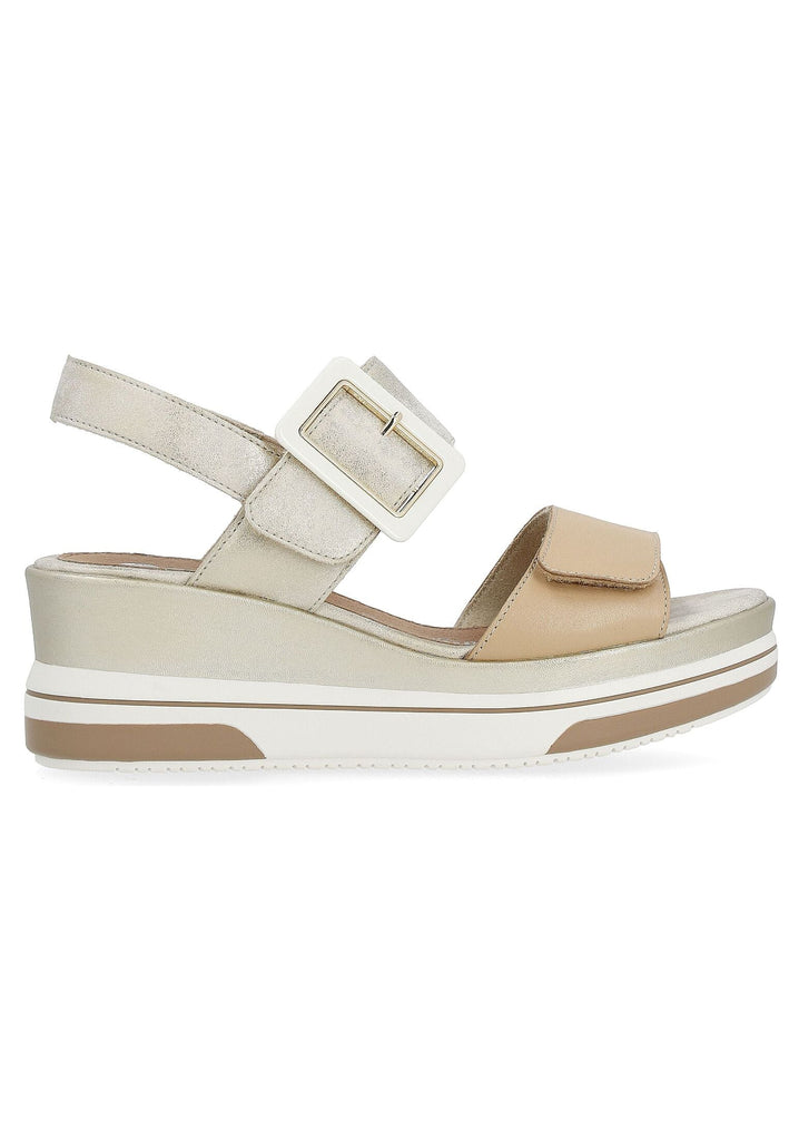 Remonte Sandalen Leder/Synthetik Beige/Braun