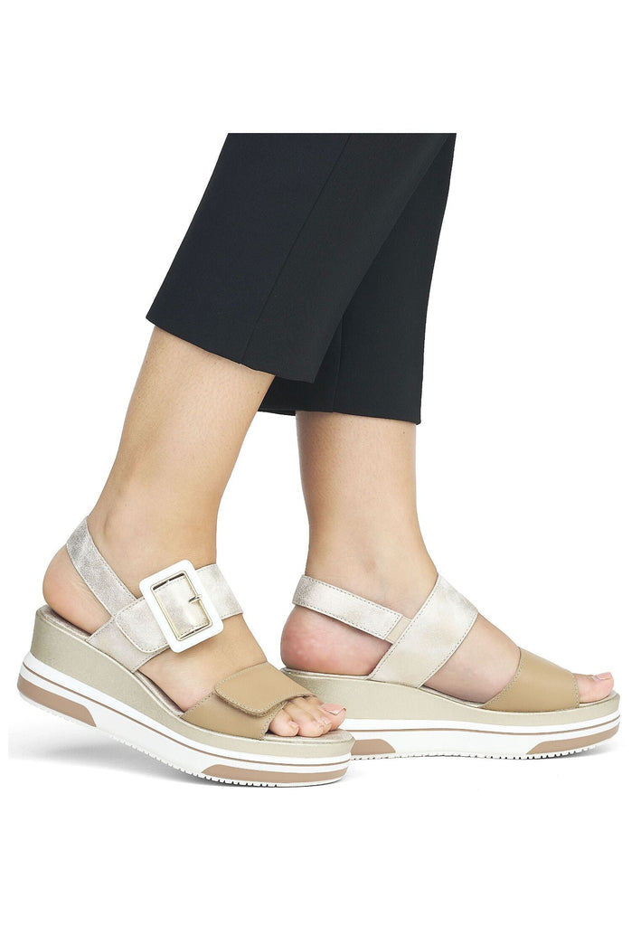 Remonte Sandalen Leder/Synthetik Beige/Braun