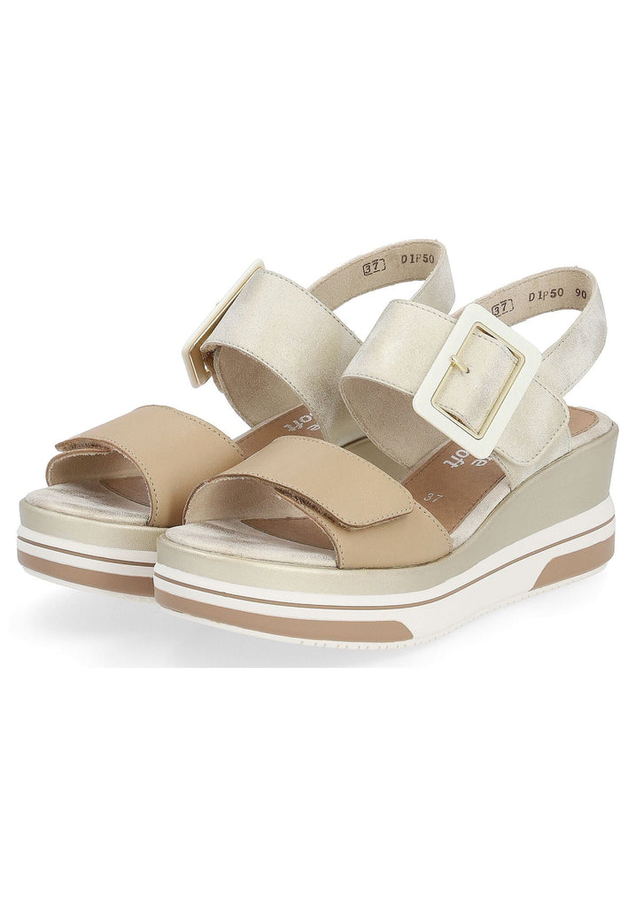 Remonte Sandalen Leder/Synthetik Beige/Braun