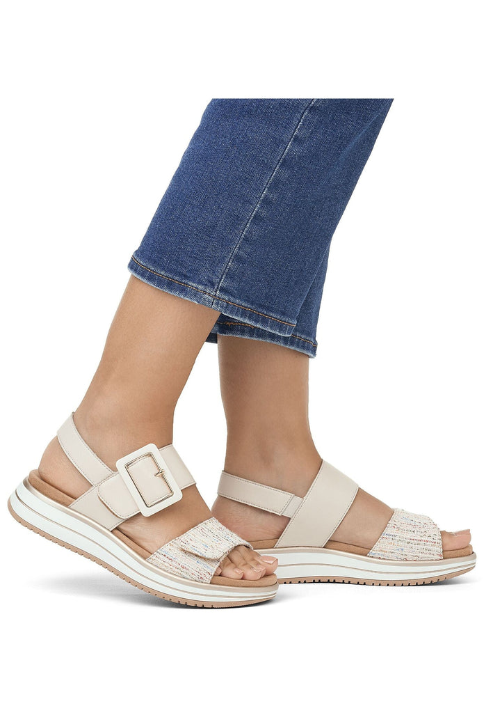 Remonte Sandalen Leder/Textil Hellbeige