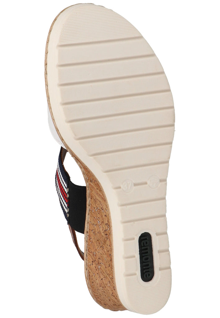 Remonte Sandalen Leder/Textil Weiß/Blau