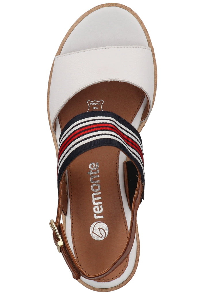 Remonte Sandalen Leder/Textil Weiß/Blau