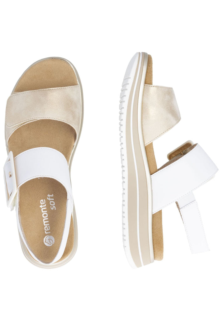 Remonte Sandalen Leder Weiß/Gold