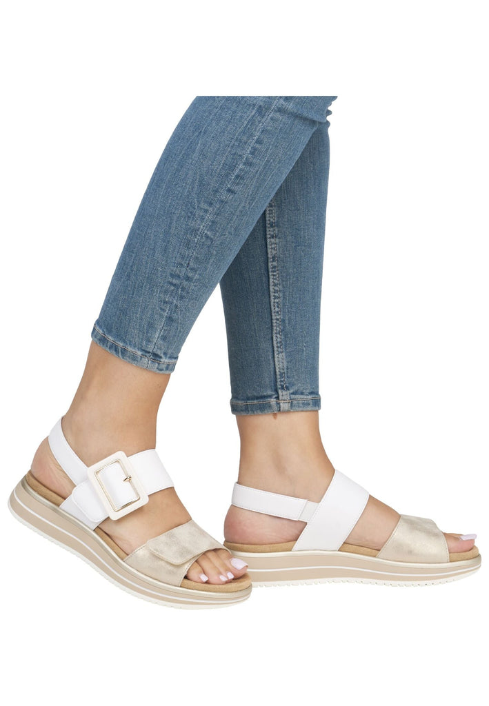 Remonte Sandalen Leder Weiß/Gold