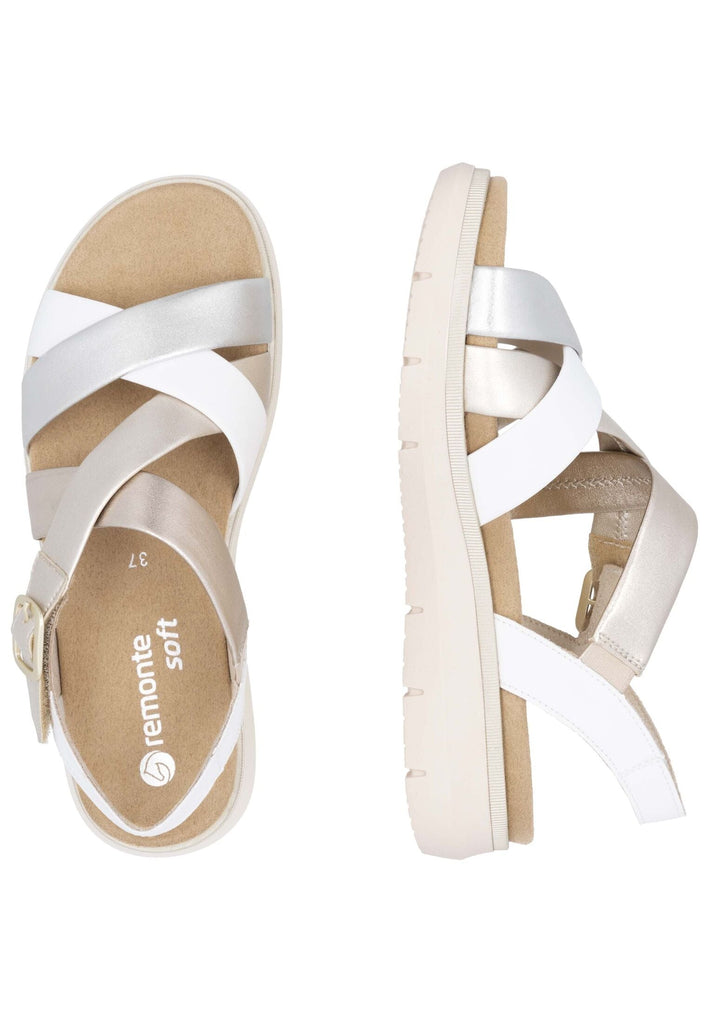 Remonte Sandalen Leder Weiß/Gold
