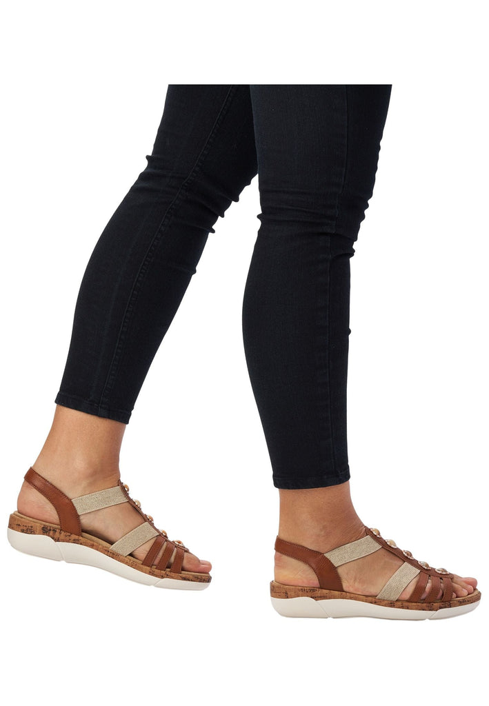 Remonte Sandalen Lederimitat Braun