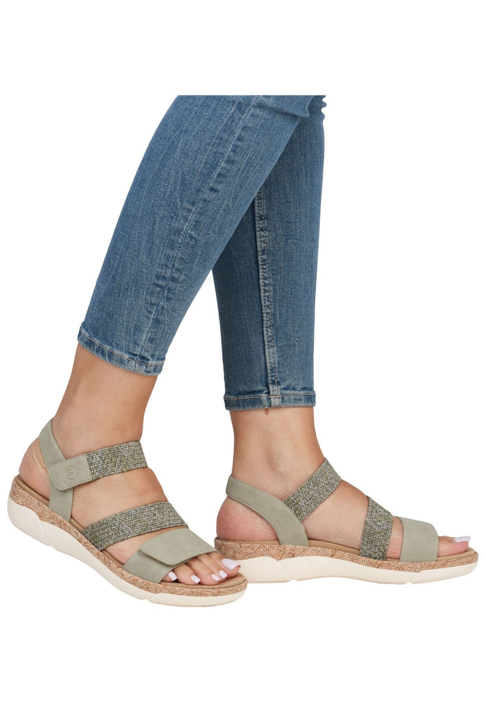 Remonte Sandalen Lederimitat Oliv