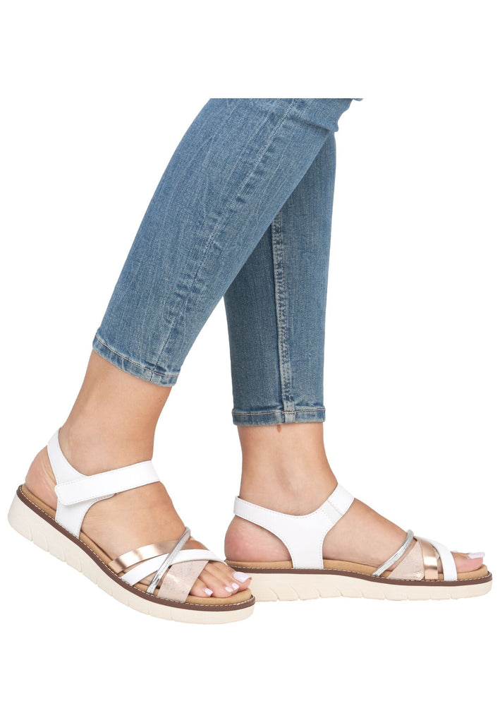 Remonte Sandalen Lederimitat Weiß/Gold