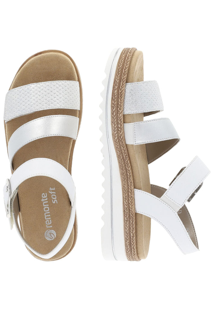 Remonte Sandalen Lederimitat Weiß/Silber