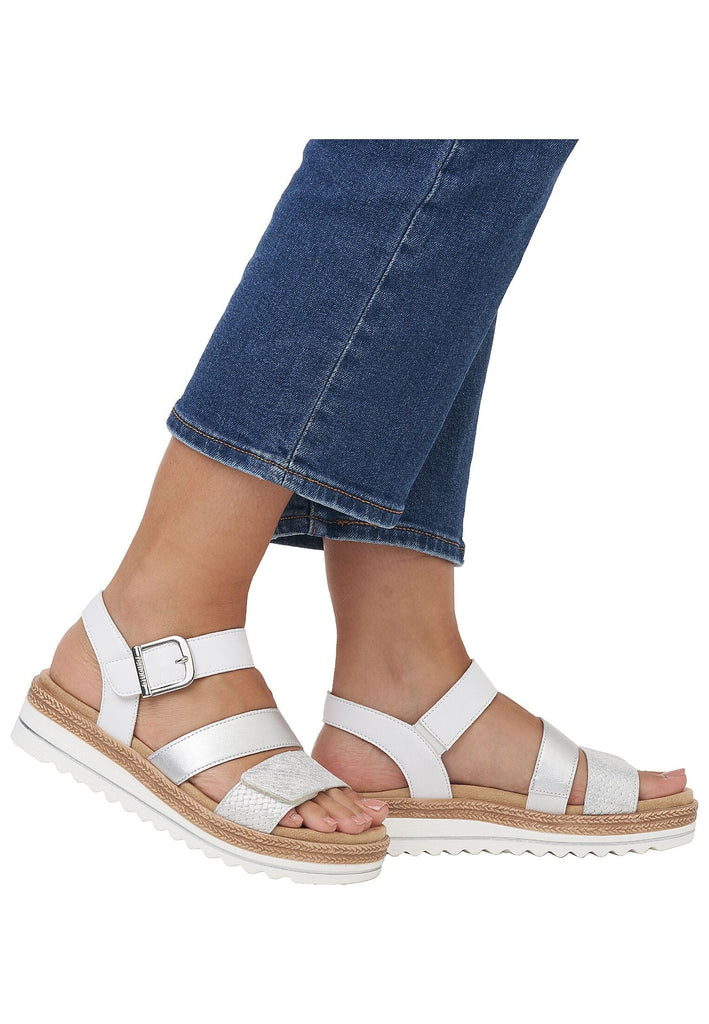 Remonte Sandalen Lederimitat Weiß/Silber