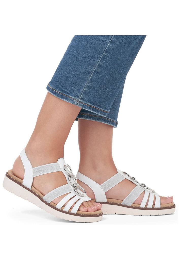Remonte Sandalen Lederimitat Weiß/Silber