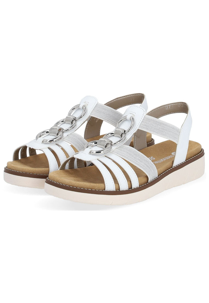 Remonte Sandalen Lederimitat Weiß/Silber