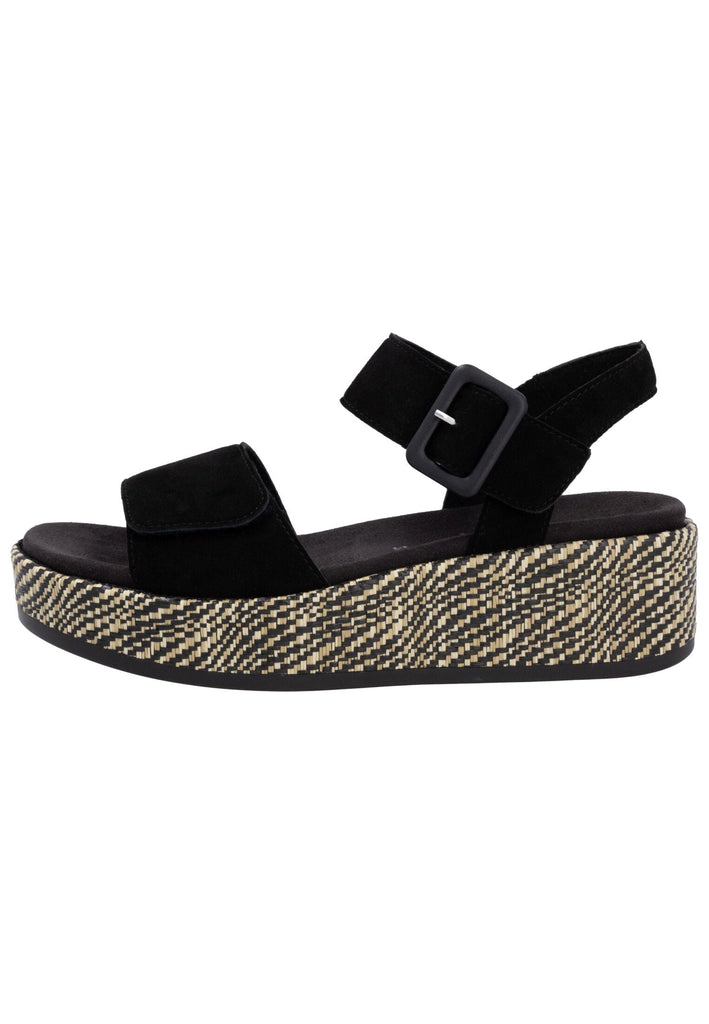 Sandalen Remonte Sandalen Veloursleder Schwarz