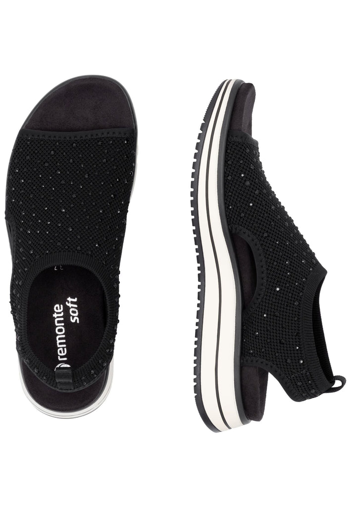 Remonte Sandalen Textil Schwarz