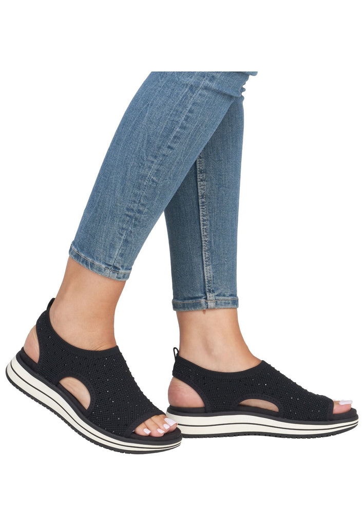 Remonte Sandalen Textil Schwarz