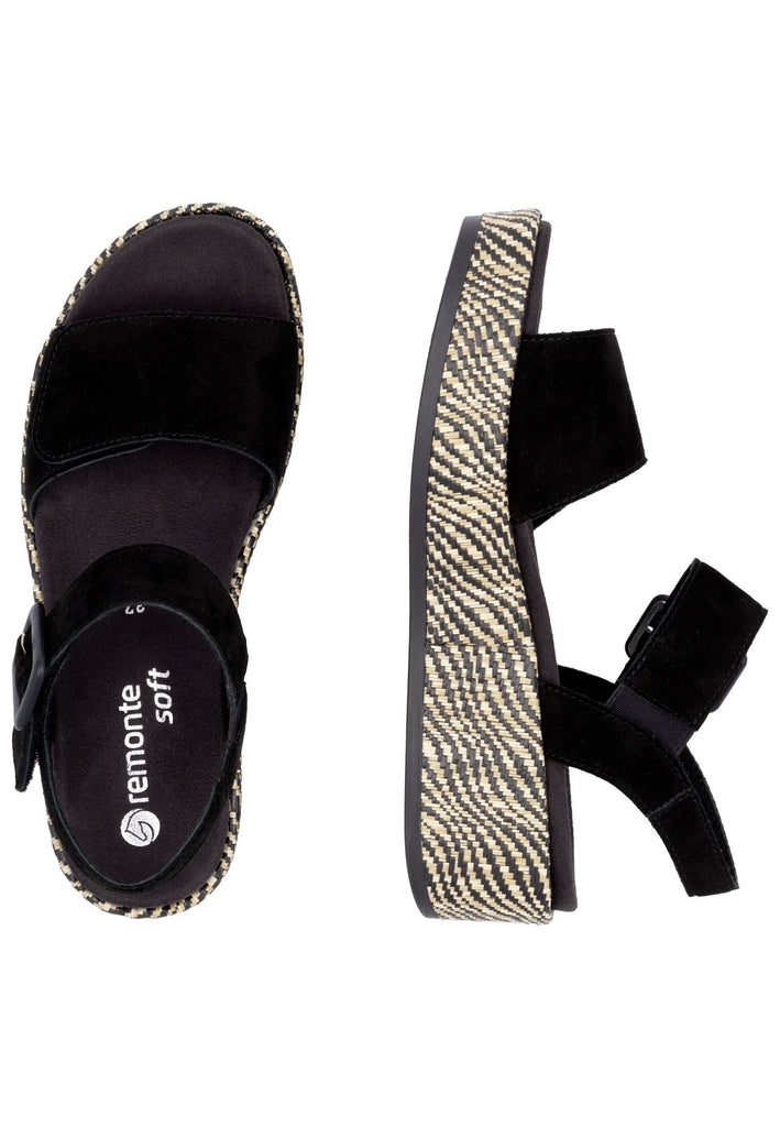 Remonte Sandalen Veloursleder Schwarz