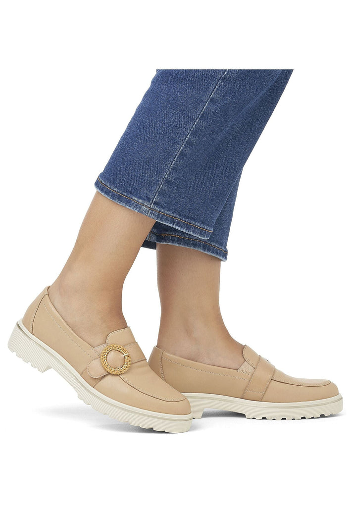 Remonte Slipper Glattleder Hellbraun