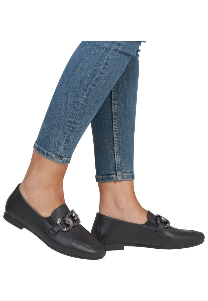 Remonte Slipper Leder Schwarz