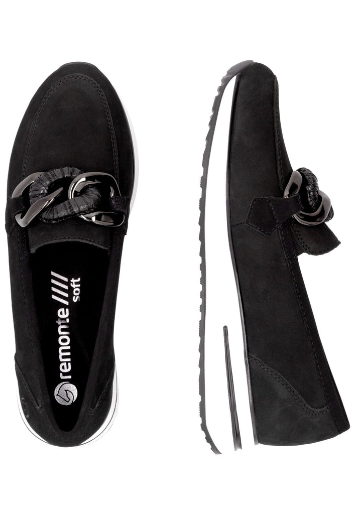 Remonte Slipper Leder Schwarz