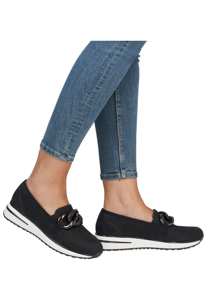 Remonte Slipper Leder Schwarz