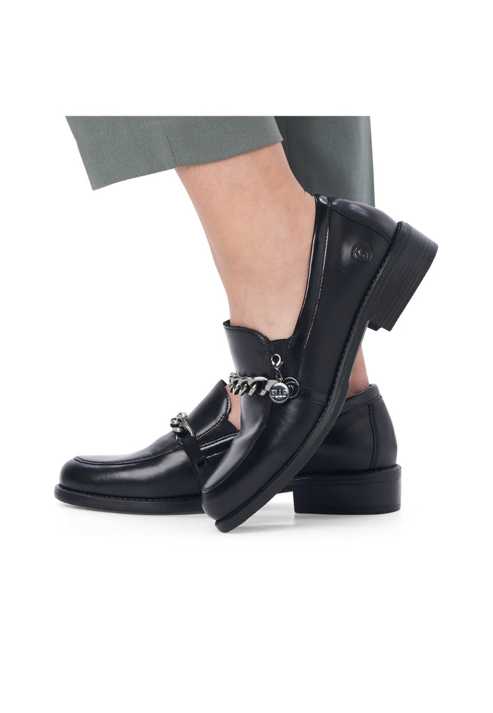 Remonte Slipper Leder/Textil Schwarz