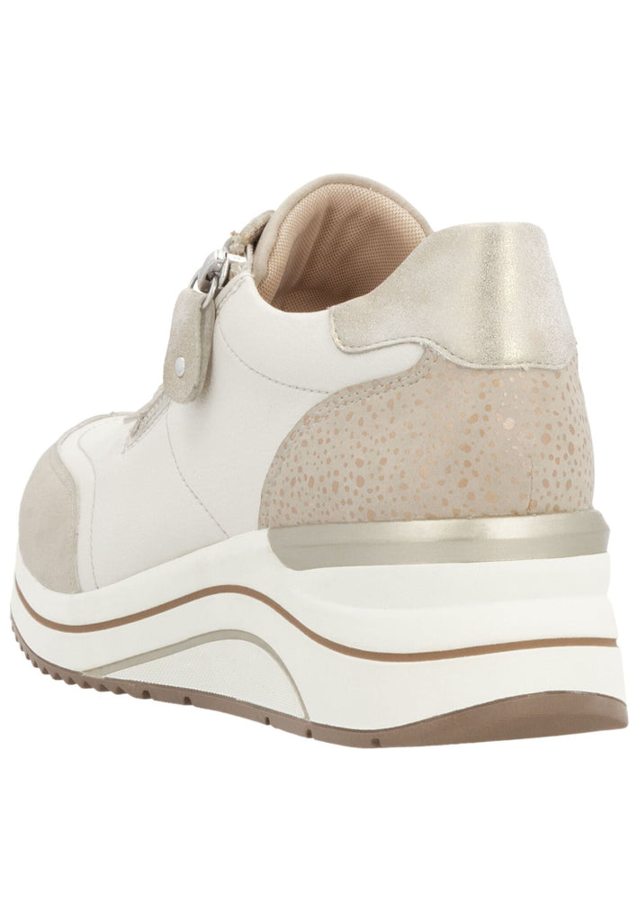 Remonte Sneaker Glattleder Beige/Weiß