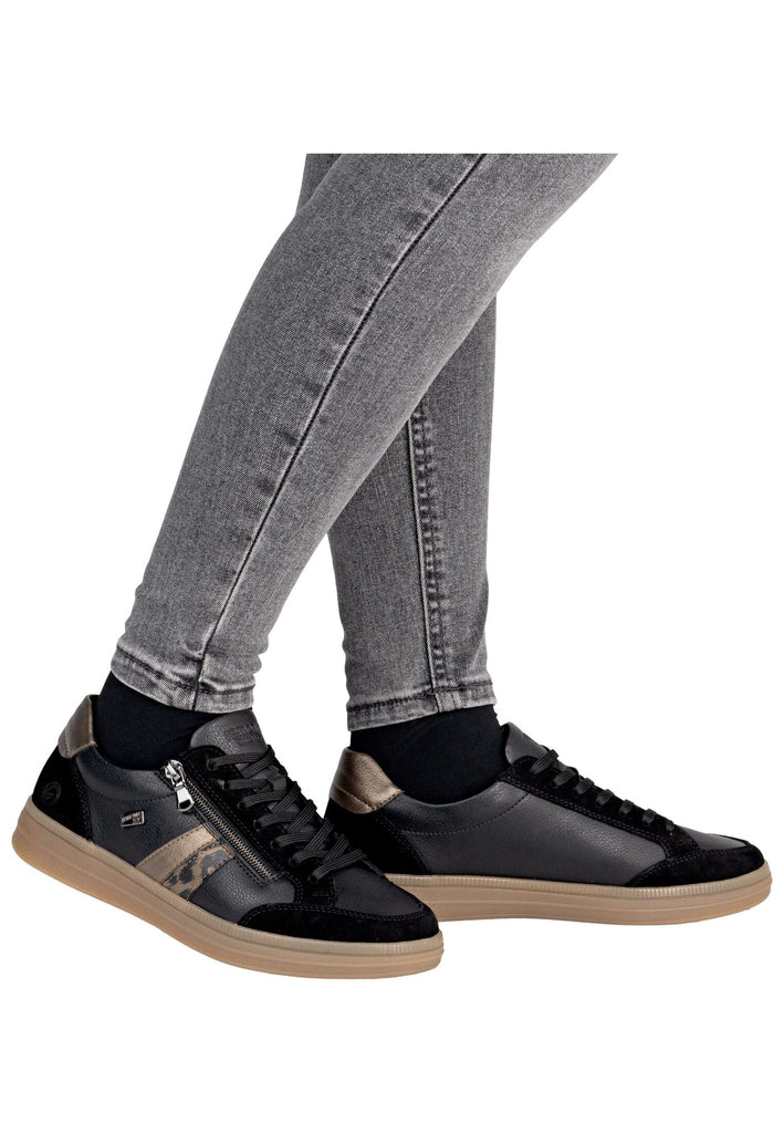 Remonte Sneaker Glattleder Schwarz/Braun