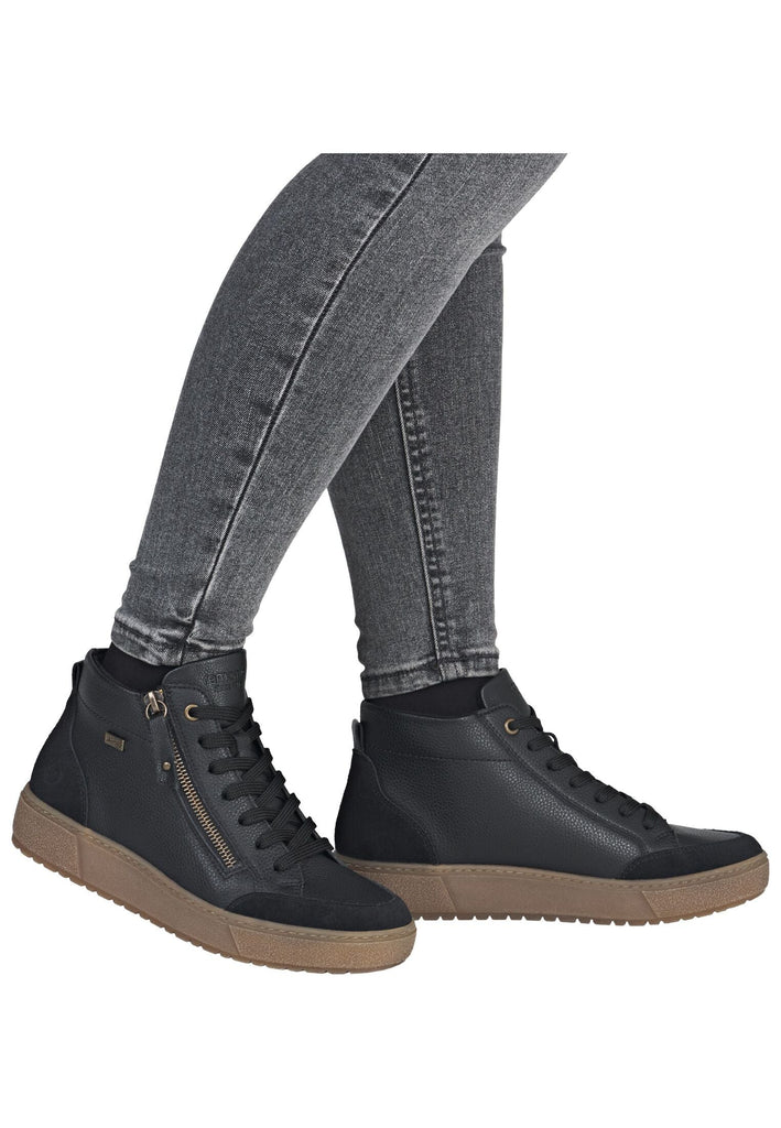 Remonte Sneaker Glattleder Schwarz Warmfutter