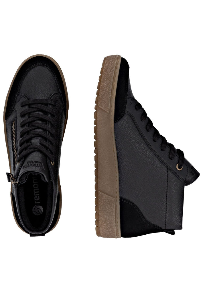 Remonte Sneaker Glattleder Schwarz Warmfutter