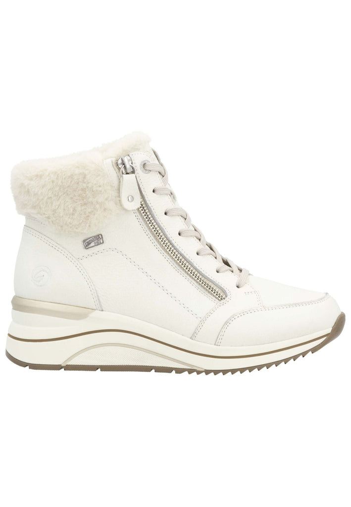 Remonte Sneaker Glattleder Weiß/Beige Warmfutter
