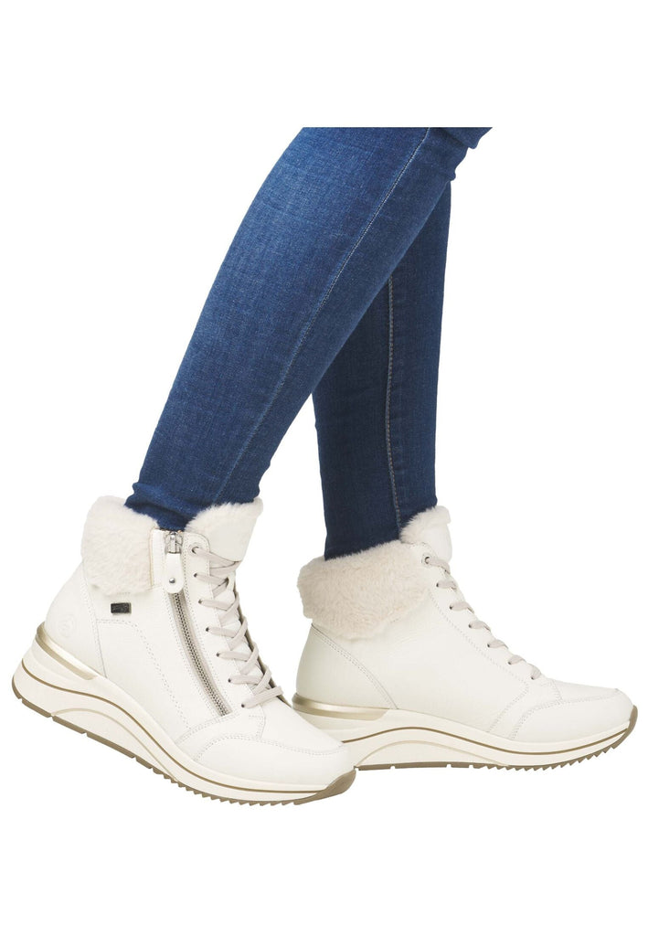 Remonte Sneaker Glattleder Weiß/Beige Warmfutter
