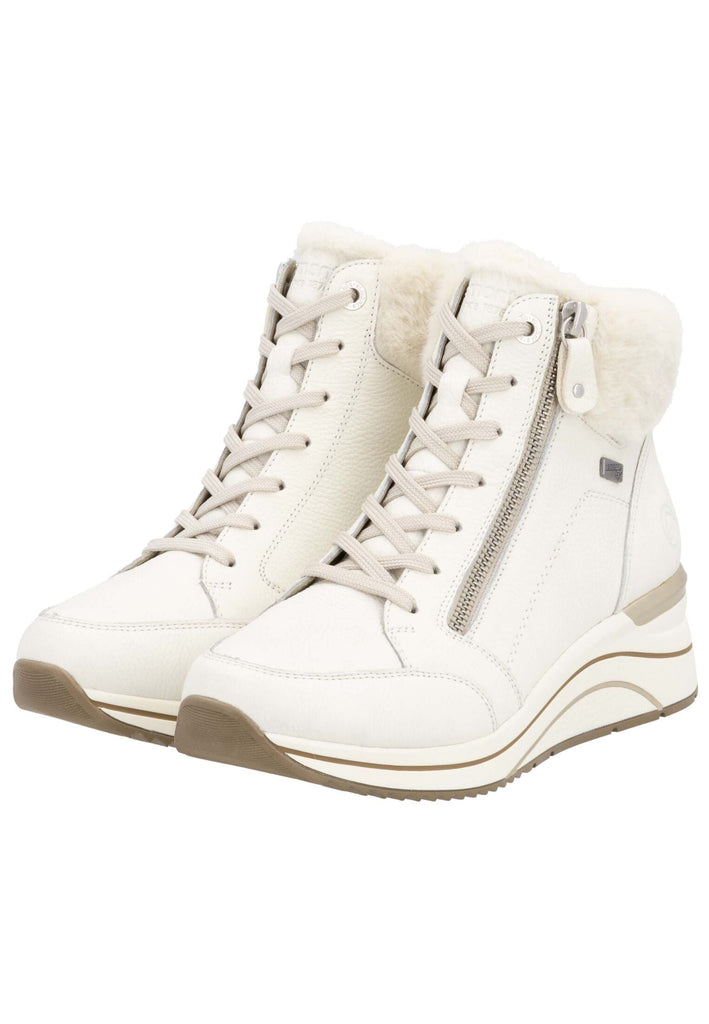 Remonte Sneaker Glattleder Weiß/Beige Warmfutter