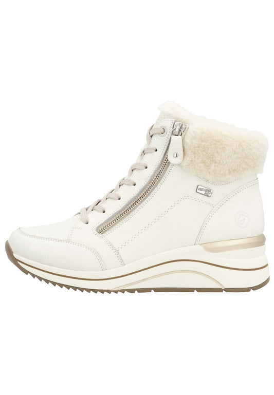 Remonte Sneaker Glattleder Weiß/Beige Warmfutter