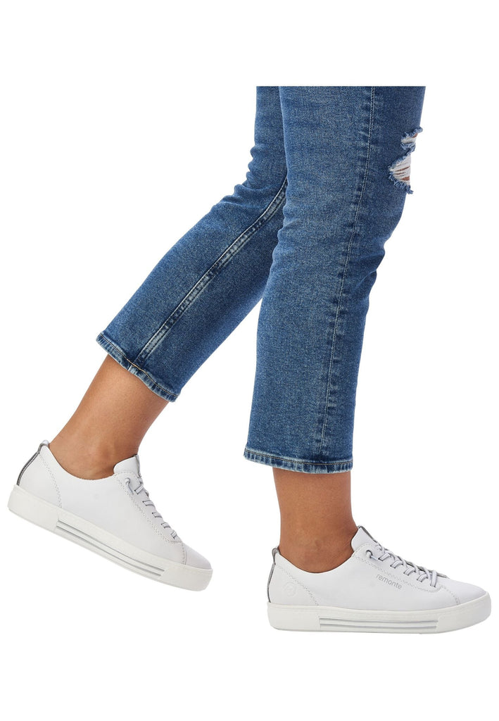 Remonte Sneaker Glattleder Weiß/Silber