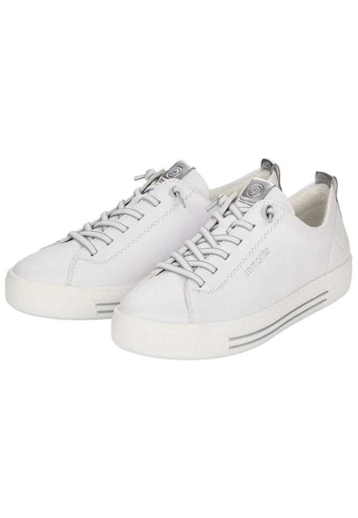 Remonte Sneaker Glattleder Weiß/Silber