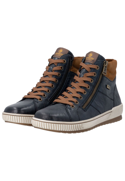 Remonte Sneaker Leder Blau/Braun
