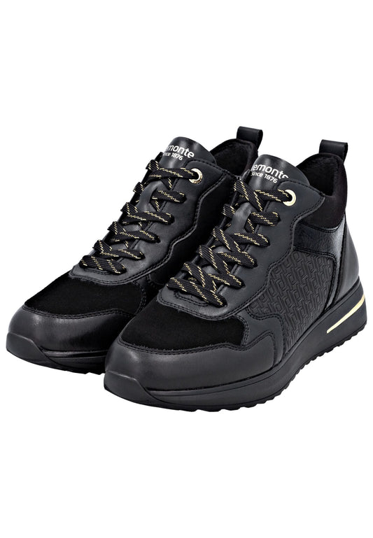 Remonte Sneaker Leder Schwarz/Schwarz