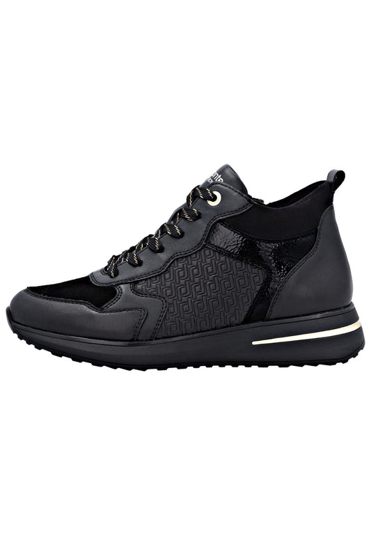 Remonte Sneaker Leder Schwarz/Schwarz