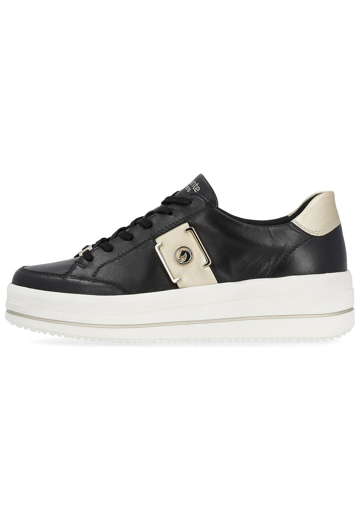 Remonte Sneaker Leder/Synthetik Schwarz/Gold