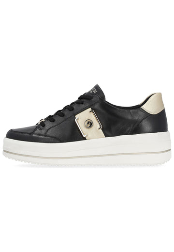 Remonte Sneaker Leder/Synthetik Schwarz/Gold