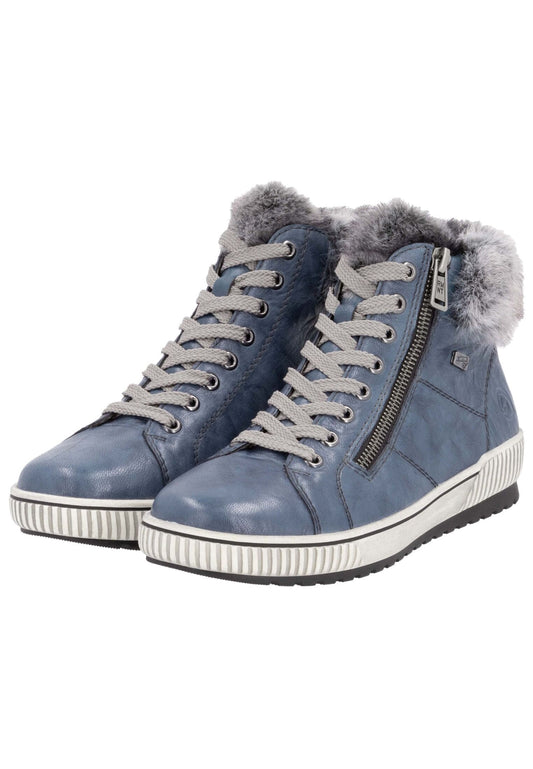 Remonte Sneaker Leder/Textil Blau/Grau Warmfutter