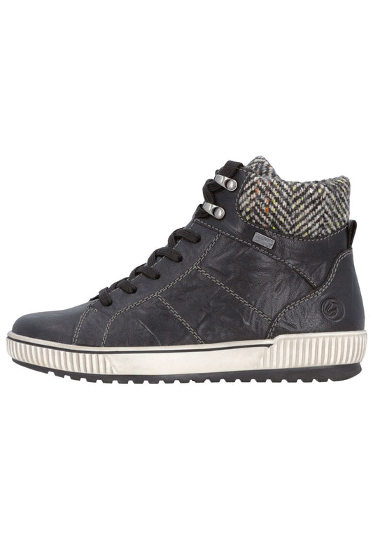 Remonte Sneaker Leder/Textil Schwarz/Weiß Warmfutter